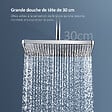 EMKE - EMKE Colonne de douche thermostat, douchette à 3 puissances de jet, jet cascade, set de douche avec étagère en verre, Certification KTW, Chrome - vignette