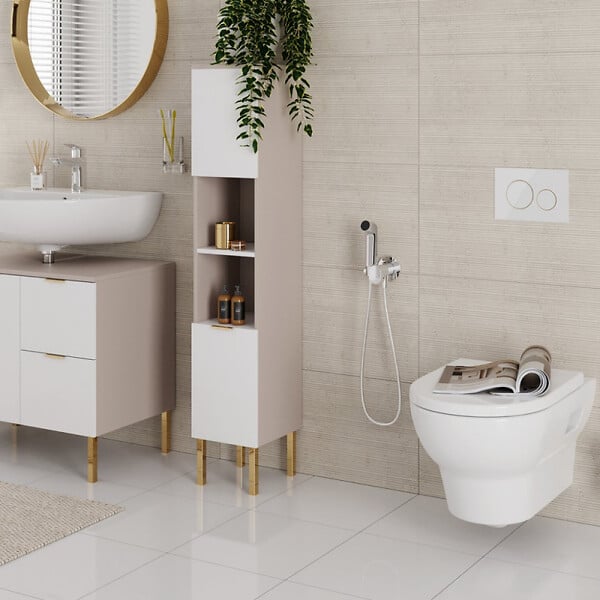 HANSGROHE - Douchette bidette EcoSmart S avec robinet d'arret et corps d'encastrement Chromé - large