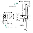 HANSGROHE - Douchette bidette EcoSmart S avec robinet d'arret et corps d'encastrement Chromé - vignette