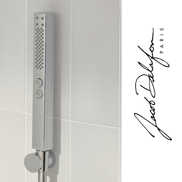 JACOB DELAFON - Pommeau de douche Shift+ carré 2 jets chromé + flexible 175 cm métal - large