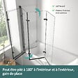 EMKE - EMKE Pare-baignoire paroi de douche pour baignoire noir mat 3 parties pliable 120x140cm pare-baignoire 6mm NANO GLASS - vignette
