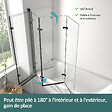 EMKE - EMKE Pare-baignoire paroi de douche pour baignoire noir mat 3 parties pliable 130x140cm pare-baignoire 6mm NANO GLASS - vignette