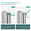 EMKE - EMKE Pare-Baignoire 100 x 140 cm – Paroi de Douche Pliable en Verre Trempé 6 mm avec Revêtement Nano, Pivotante 180°, Profilé Chromé - vignette