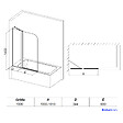 EMKE - EMKE Pare-Baignoire 100 x 140 cm – Paroi de Douche Pliable en Verre Trempé 6 mm avec Revêtement Nano, Pivotante 180°, Profilé Chromé - vignette