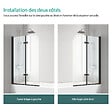 EMKE - EMKE Pare-Baignoire 120 x 140 cm Noir Mat – Paroi de Baignoire Pliable 2 Volets, Verre Trempé 6 mm avec Revêtement Nano - vignette