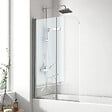 EMKE - EMKE Pare-Baignoire 100 x 140 cm – Paroi de Douche Pliable en Verre Trempé 6 mm avec Revêtement Nano, Installation Réversible - vignette