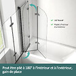 EMKE - EMKE Pare-Baignoire 100 x 140 cm Noir Mat – Paroi de Baignoire Pliable 2 Volets, Verre Trempé 6 mm avec Revêtement Nano - vignette
