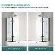 EMKE - EMKE Pare-Baignoire 100 x 140 cm Noir Mat – Paroi de Baignoire Pliable 2 Volets, Verre Trempé 6 mm avec Revêtement Nano - vignette