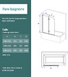 EMKE - EMKE Pare-Baignoire 100 x 140 cm Noir Mat – Paroi de Baignoire Pliable 2 Volets, Verre Trempé 6 mm avec Revêtement Nano - vignette