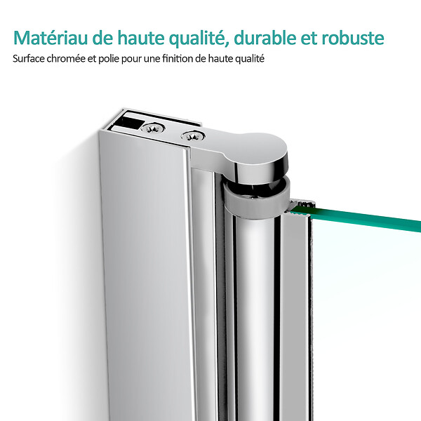 EMKE - EMKE Pare-Baignoire 110 x 140 cm – Paroi de Douche Pliable en Verre Trempé 6 mm avec Revêtement Nano, Installation Réversible - large