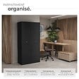 TECTAKE - Armoire métallique noire de classement 2 tiroirs 40x80x180 cm portes solides renforcées bureau - vignette