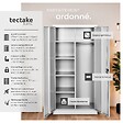 TECTAKE - Vestiaire métallique comprenant 6 casiers et 1 penderie intégrée gris - vignette