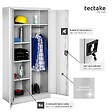 TECTAKE - Vestiaire métallique comprenant 6 casiers et 1 penderie intégrée gris - vignette
