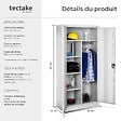 TECTAKE - Vestiaire métallique comprenant 6 casiers et 1 penderie intégrée gris - vignette