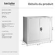 TECTAKE - Armoire métallique à dossiers 3 étagères 90x40x90cm gris - vignette