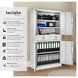 TECTAKE - Armoire de classement en acier revêtu par poudre gris clair avec 2 tiroirs 5 compartiments 40 x 80 x 180 cm - vignette
