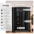 TECTAKE - Vestiaire métallique comprenant 6 casiers et 1 penderie intégrée noir - vignette