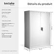 TECTAKE - Armoire métallique à dossiers 4 niveaux 140x90x40cm gris - vignette