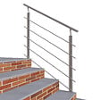 AICA SANITAIRE - Garde-corps - Pour intérieur et extérieur - Aluminium argenté - Avec 5 traverses et 1 main courante - 100cm - Fixation latérale - vignette