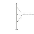 AICA SANITAIRE - Garde-corps avec main courante, 150cm, en acier inoxydable 304, garde-corps avec 3 traverses, pour intérieur et extérieur - vignette