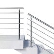 AICA SANITAIRE - Garde-corps 180cm argenté, 1 main courante, 5 traverses, inox 201, intérieur et extérieur, design moderne - kit complet - vignette