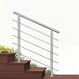 AICA SANITAIRE - Garde-corps 80cm argenté, 1 main courante, 5 traverses, inox 201, intérieur et extérieur, design moderne - kit complet - vignette