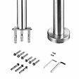 AICA SANITAIRE - Garde-corps 200cm argenté, 1 main courante, 5 traverses, inox 201, intérieur et extérieur, design moderne - kit complet - vignette