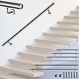 AICA SANITAIRE - Main courante - En acier inoxydable 304 - 180cm - Rampe escalier mural avec embouts - Pour intérieur et extérieur - Avec supports muraux - vignette