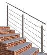 AICA SANITAIRE - Garde-corps - Pour intérieur et extérieur - Aluminium argenté - Avec 5 traverses et 1 main courante - 200cm - Fixation à plat - vignette