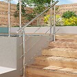 AICA SANITAIRE - Garde-corps avec main courante, 100cm, en acier inoxydable 304, garde-corps avec 3 traverses, pour intérieur et extérieur - vignette
