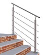 AICA SANITAIRE - Garde-corps - Pour intérieur et extérieur - Aluminium argenté - Avec 5 traverses et 1 main courante - 100cm - Fixation à plat - vignette