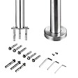 AICA SANITAIRE - Garde-corps avec main courante, 200cm, en acier inoxydable 304, garde-corps avec 5 traverses, pour intérieur et extérieur - vignette