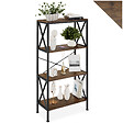 TECTAKE - Etagère Barry 61,5x31,5x133,5cm Bois foncé industriel, rustique - vignette