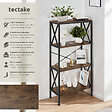TECTAKE - Etagère Barry 61,5x31,5x133,5cm Bois foncé industriel, rustique - vignette