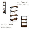 TECTAKE - Etagère Barry 61,5x31,5x133,5cm Bois foncé industriel, rustique - vignette