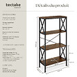 TECTAKE - Etagère Barry 61,5x31,5x133,5cm Bois foncé industriel, rustique - vignette