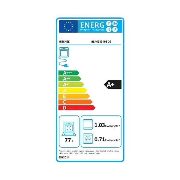 HISENSE - Four Multifonctions 77l 59.5cm Pyrolyse Noir - BSA66334PBDG - large