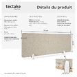 TECTAKE - Cloison de bureau Noisy avec coins arrondis beige - vignette