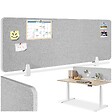 TECTAKE - Cloison de bureau Noisy avec coins arrondis gris - vignette