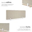 TECTAKE - Cloison de bureau Noisy avec coins arrondis beige - vignette