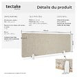 TECTAKE - Cloison de bureau Noisy avec coins arrondis beige - vignette