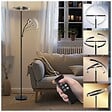 TECTAKE - Lampadaire Auralis LED 20W avec lampe de lecture dimmable noir - vignette
