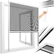 TECTAKE - Moustiquaire enroulable fenêtre store aluminium blanc 110x160cm filet fibre verre anti insectes protection UV rideau ajustable grille - vignette