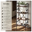 TECTAKE - Etagère échelle NEWCASTLE style industriel 57,5 x 35,5 x 139 cm Bois foncé industriel, rustique - vignette