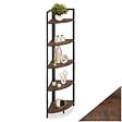 TECTAKE - Étagère d’angle Castlebar 30 x 30 x 150 cm Bois foncé industriel, rustique - vignette