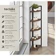 TECTAKE - Étagère d’angle Castlebar 30 x 30 x 150 cm Bois foncé industriel, rustique - vignette