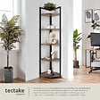 TECTAKE - Étagère d’angle Castlebar 30 x 30 x 150 cm Bois foncé industriel, rustique - vignette