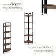TECTAKE - Étagère d’angle Castlebar 30 x 30 x 150 cm Bois foncé industriel, rustique - vignette
