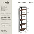 TECTAKE - Étagère d’angle Castlebar 30 x 30 x 150 cm Bois foncé industriel, rustique - vignette