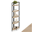 TECTAKE - Étagère d’angle Castlebar 30 x 30 x 150 cm Bois clair industriel, Chêne Sonoma - vignette